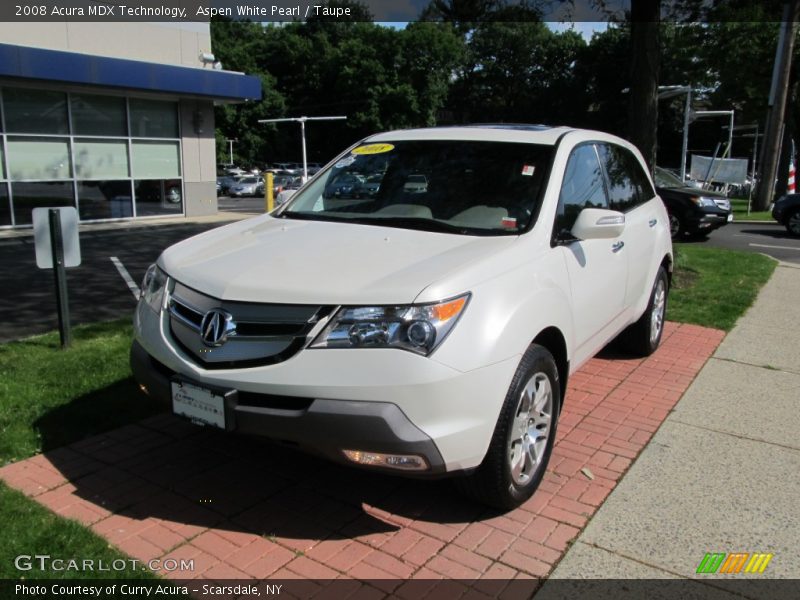 Aspen White Pearl / Taupe 2008 Acura MDX Technology