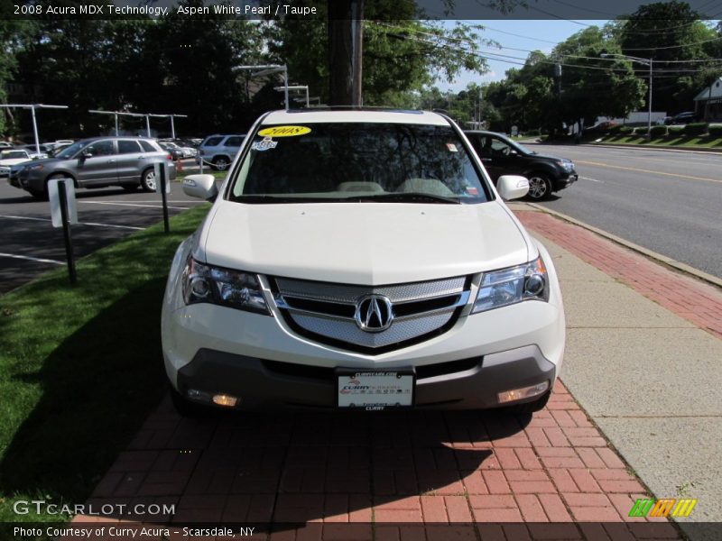 Aspen White Pearl / Taupe 2008 Acura MDX Technology