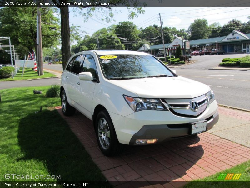 Aspen White Pearl / Taupe 2008 Acura MDX Technology