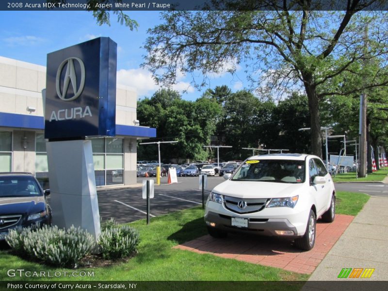 Aspen White Pearl / Taupe 2008 Acura MDX Technology
