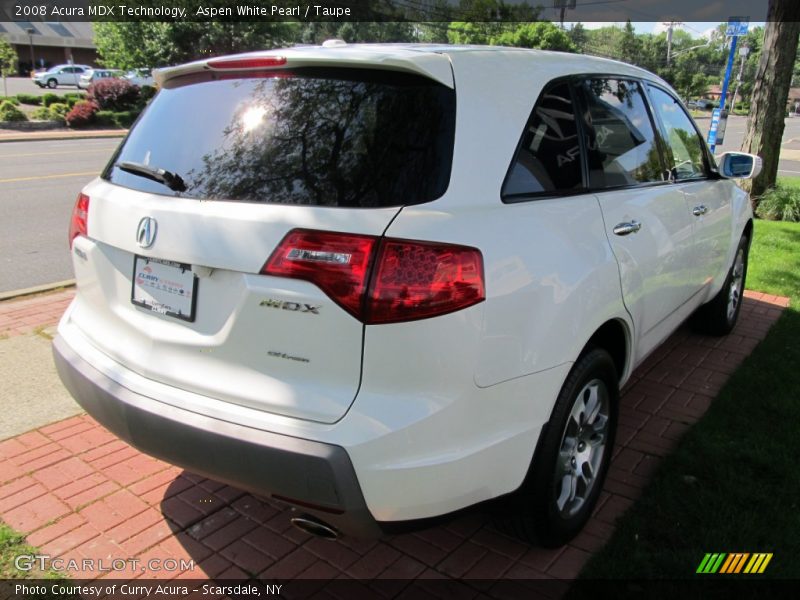 Aspen White Pearl / Taupe 2008 Acura MDX Technology