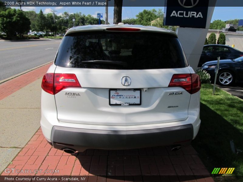 Aspen White Pearl / Taupe 2008 Acura MDX Technology