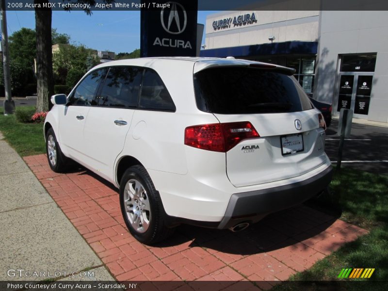 Aspen White Pearl / Taupe 2008 Acura MDX Technology