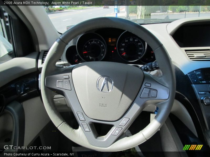Aspen White Pearl / Taupe 2008 Acura MDX Technology