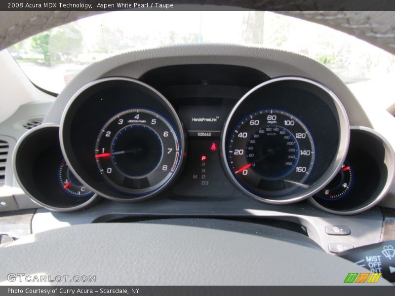 Aspen White Pearl / Taupe 2008 Acura MDX Technology