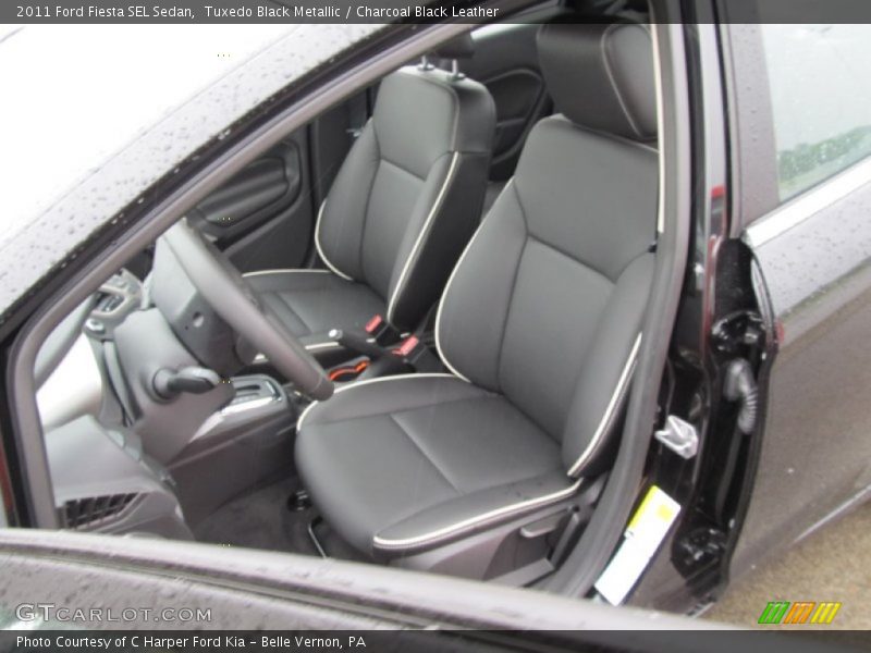 2011 Fiesta SEL Sedan Charcoal Black Leather Interior