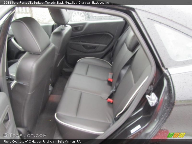  2011 Fiesta SEL Sedan Charcoal Black Leather Interior