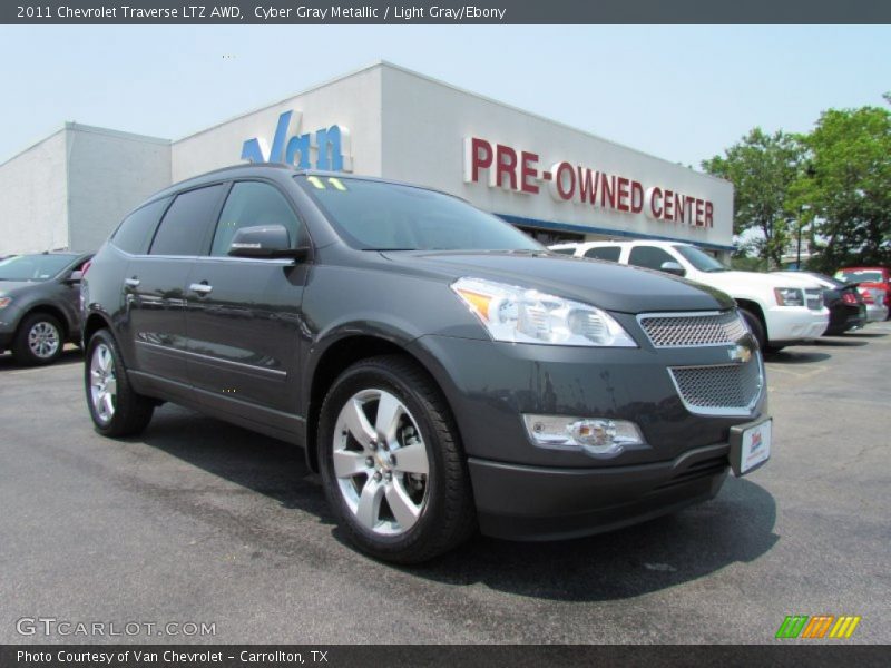 Cyber Gray Metallic / Light Gray/Ebony 2011 Chevrolet Traverse LTZ AWD