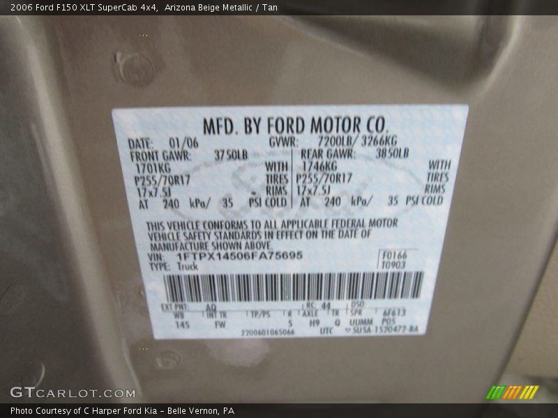 Arizona Beige Metallic / Tan 2006 Ford F150 XLT SuperCab 4x4