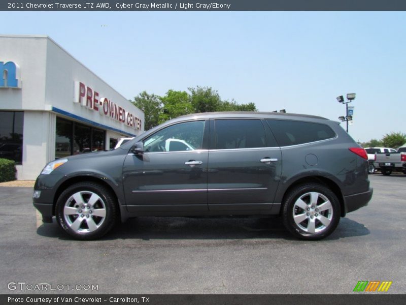 Cyber Gray Metallic / Light Gray/Ebony 2011 Chevrolet Traverse LTZ AWD