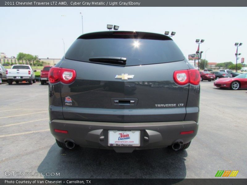 Cyber Gray Metallic / Light Gray/Ebony 2011 Chevrolet Traverse LTZ AWD