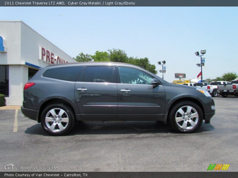 Cyber Gray Metallic / Light Gray/Ebony 2011 Chevrolet Traverse LTZ AWD