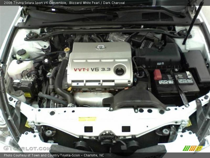 Blizzard White Pearl / Dark Charcoal 2008 Toyota Solara Sport V6 Convertible