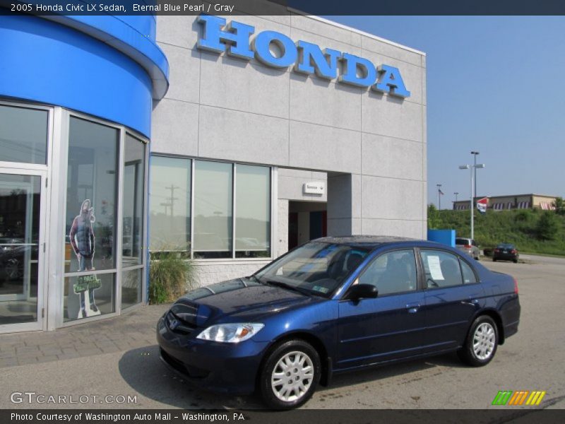 Eternal Blue Pearl / Gray 2005 Honda Civic LX Sedan
