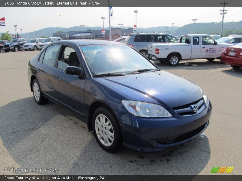 Eternal Blue Pearl / Gray 2005 Honda Civic LX Sedan