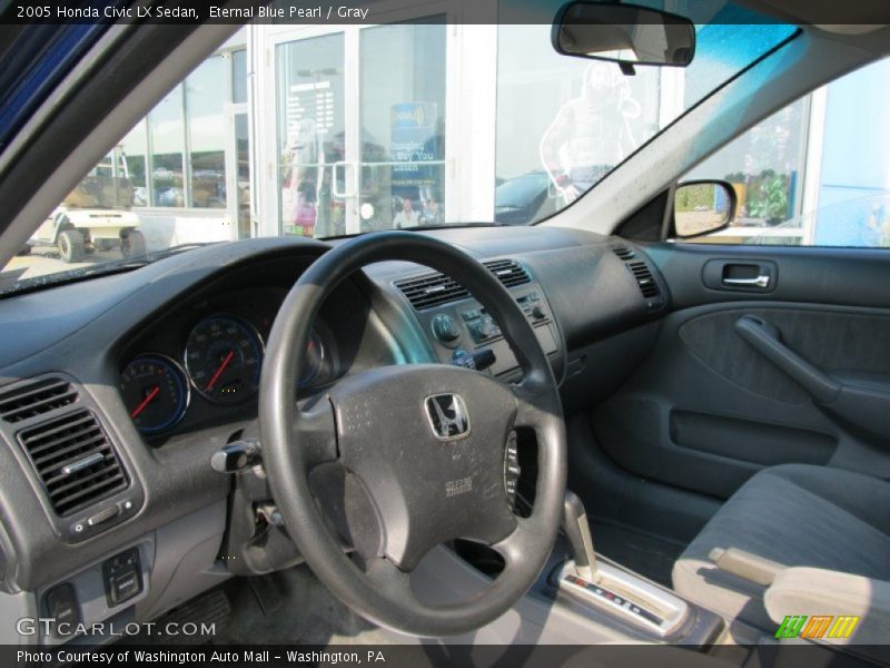 Eternal Blue Pearl / Gray 2005 Honda Civic LX Sedan