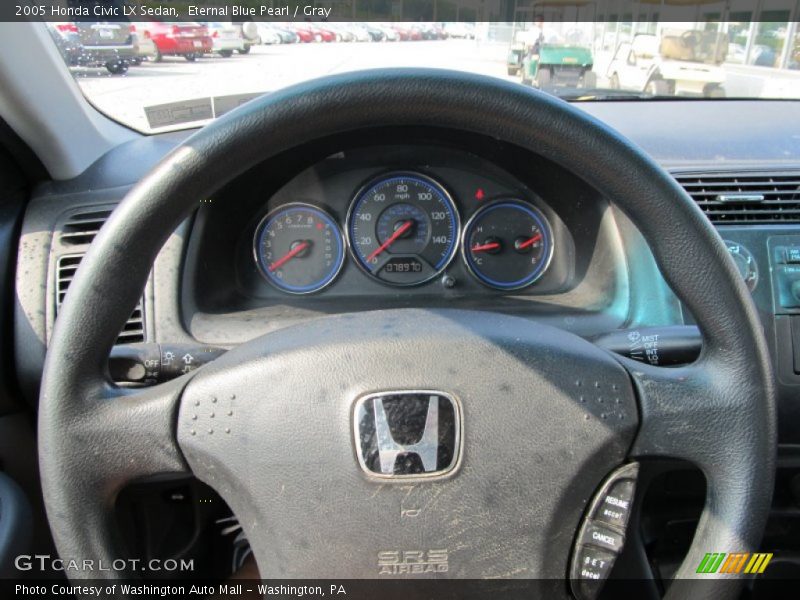 Eternal Blue Pearl / Gray 2005 Honda Civic LX Sedan