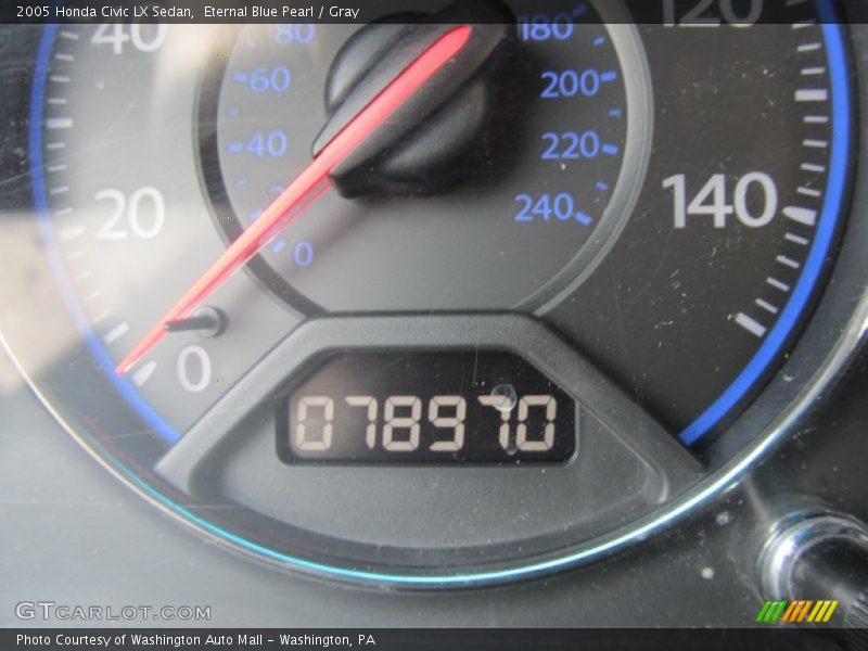Eternal Blue Pearl / Gray 2005 Honda Civic LX Sedan