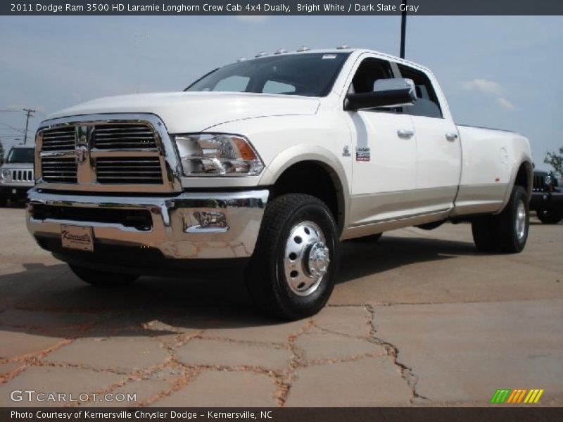 Bright White / Dark Slate Gray 2011 Dodge Ram 3500 HD Laramie Longhorn Crew Cab 4x4 Dually