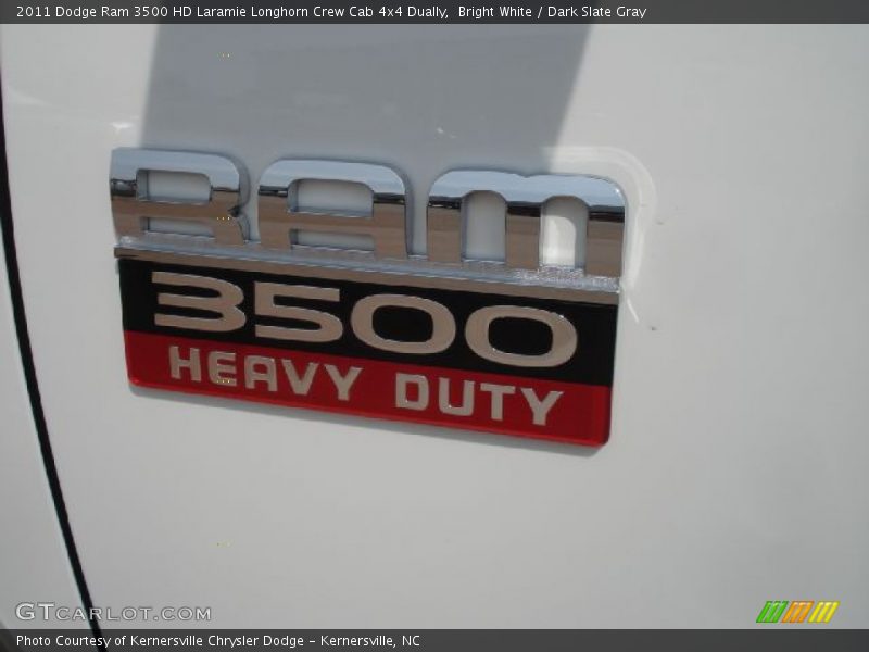 Bright White / Dark Slate Gray 2011 Dodge Ram 3500 HD Laramie Longhorn Crew Cab 4x4 Dually