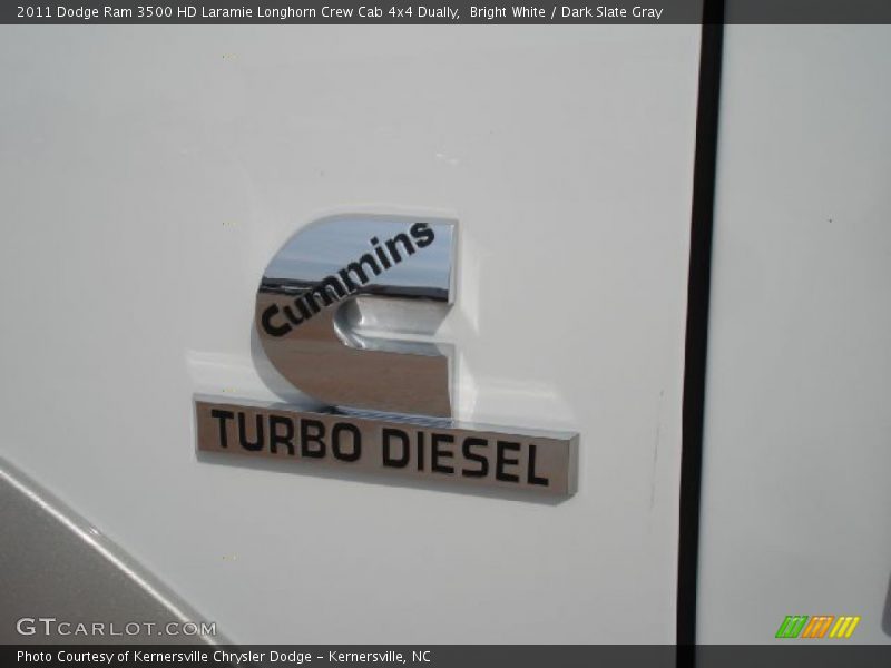 Bright White / Dark Slate Gray 2011 Dodge Ram 3500 HD Laramie Longhorn Crew Cab 4x4 Dually