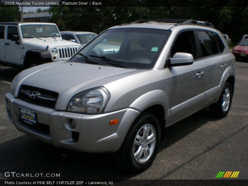 Platinum Silver / Black 2008 Hyundai Tucson Limited