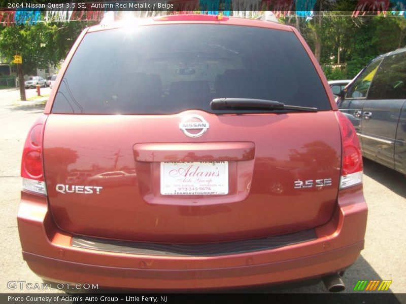 Autumn Red Metallic / Beige 2004 Nissan Quest 3.5 SE