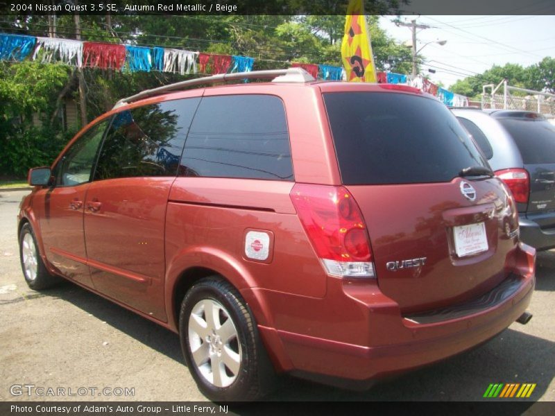 Autumn Red Metallic / Beige 2004 Nissan Quest 3.5 SE