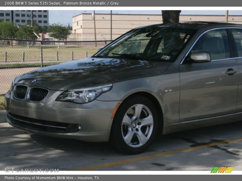 Platinum Bronze Metallic / Grey 2008 BMW 5 Series 535i Sedan