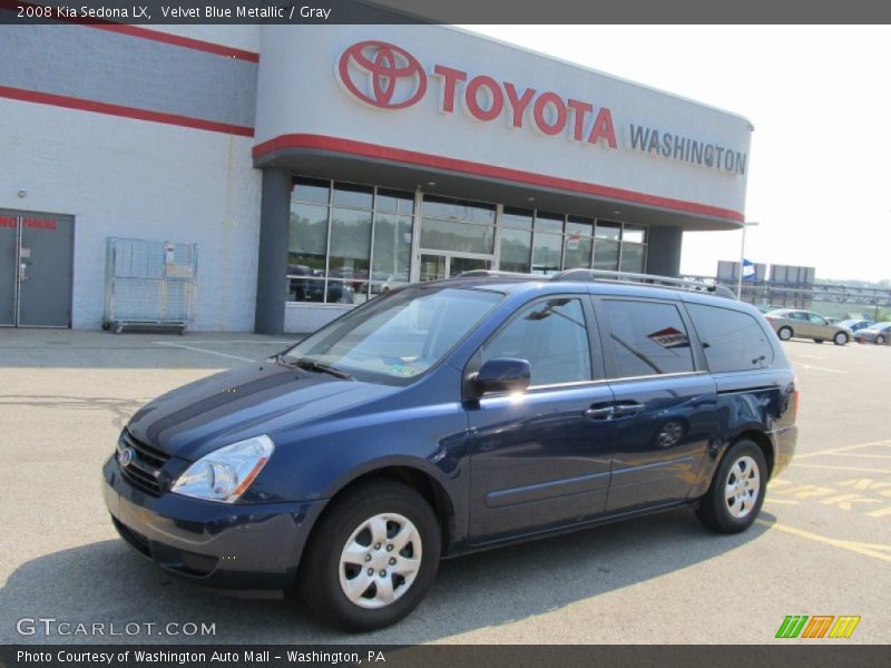 Velvet Blue Metallic / Gray 2008 Kia Sedona LX