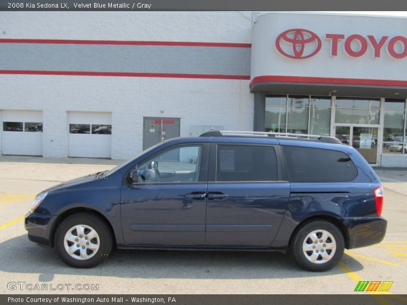 Velvet Blue Metallic / Gray 2008 Kia Sedona LX