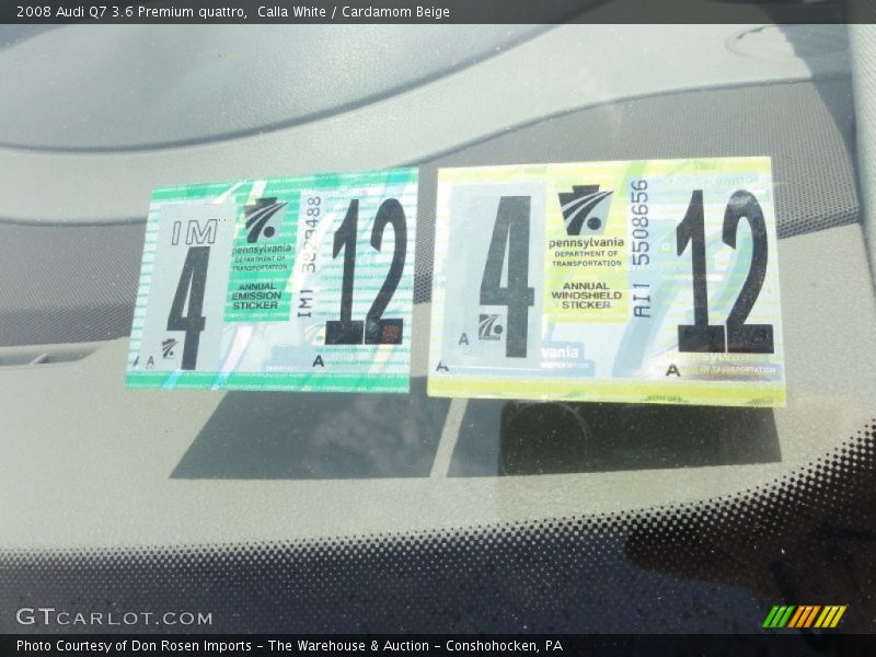 Calla White / Cardamom Beige 2008 Audi Q7 3.6 Premium quattro