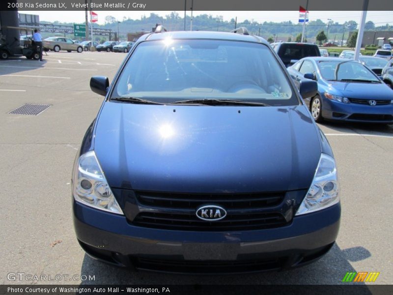 Velvet Blue Metallic / Gray 2008 Kia Sedona LX