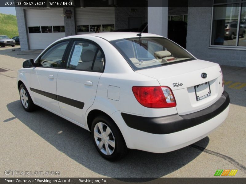 White / Beige 2007 Kia Rio LX Sedan