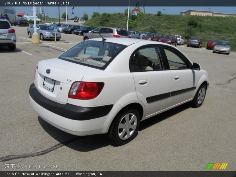 White / Beige 2007 Kia Rio LX Sedan