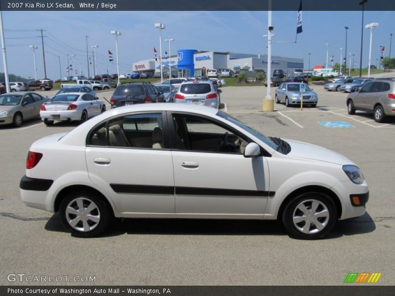 White / Beige 2007 Kia Rio LX Sedan