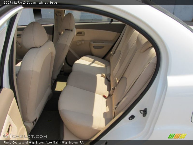 White / Beige 2007 Kia Rio LX Sedan