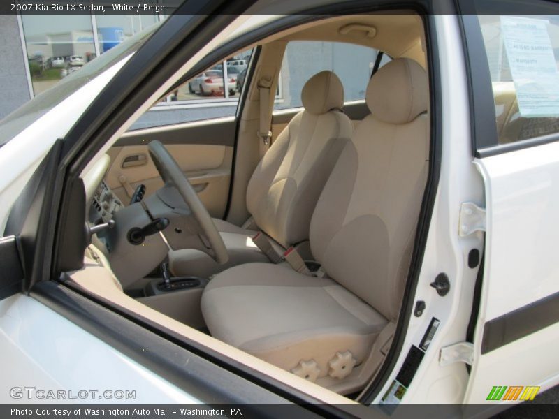 White / Beige 2007 Kia Rio LX Sedan