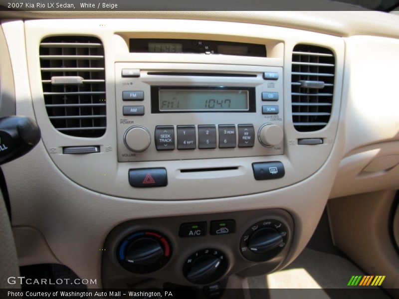 White / Beige 2007 Kia Rio LX Sedan