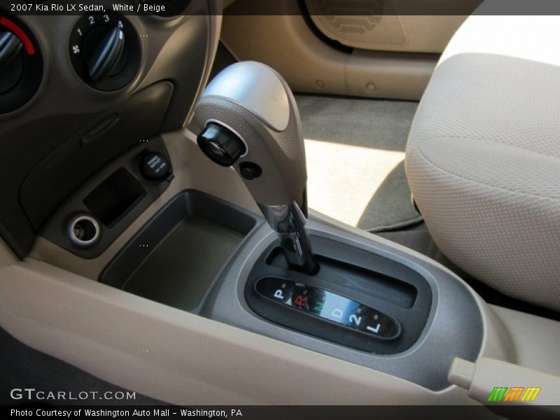 White / Beige 2007 Kia Rio LX Sedan