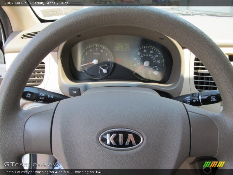 White / Beige 2007 Kia Rio LX Sedan