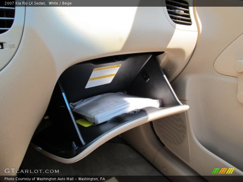 White / Beige 2007 Kia Rio LX Sedan