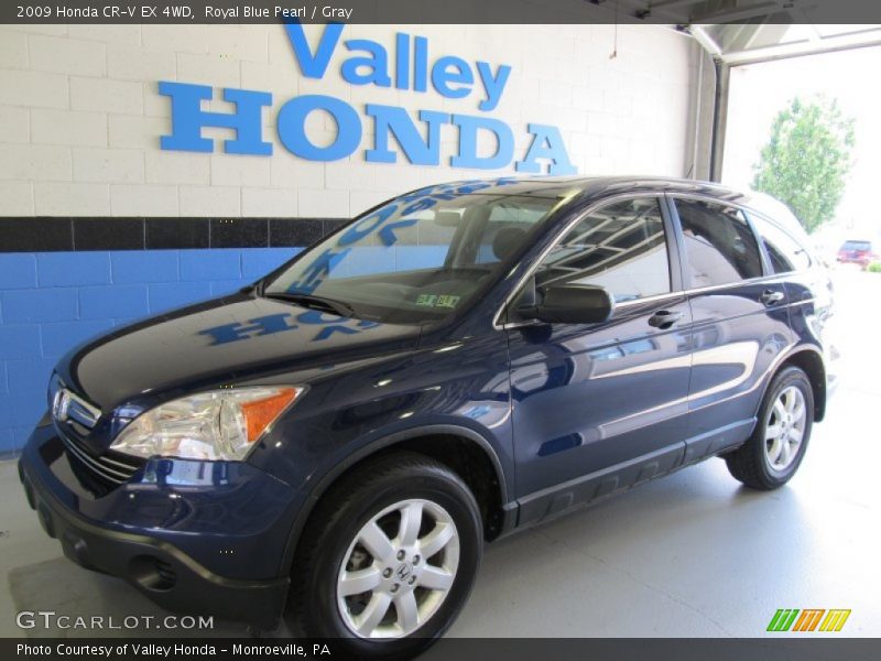 Royal Blue Pearl / Gray 2009 Honda CR-V EX 4WD