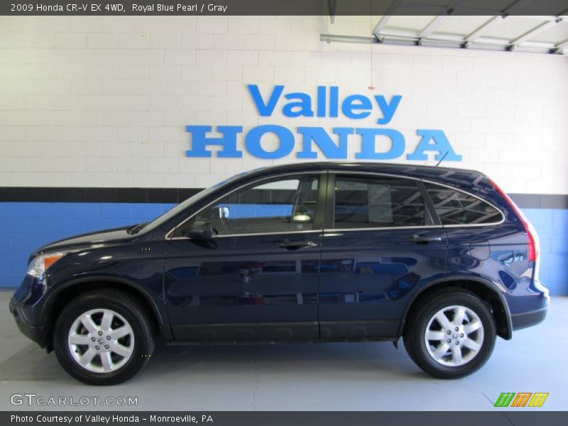 Royal Blue Pearl / Gray 2009 Honda CR-V EX 4WD