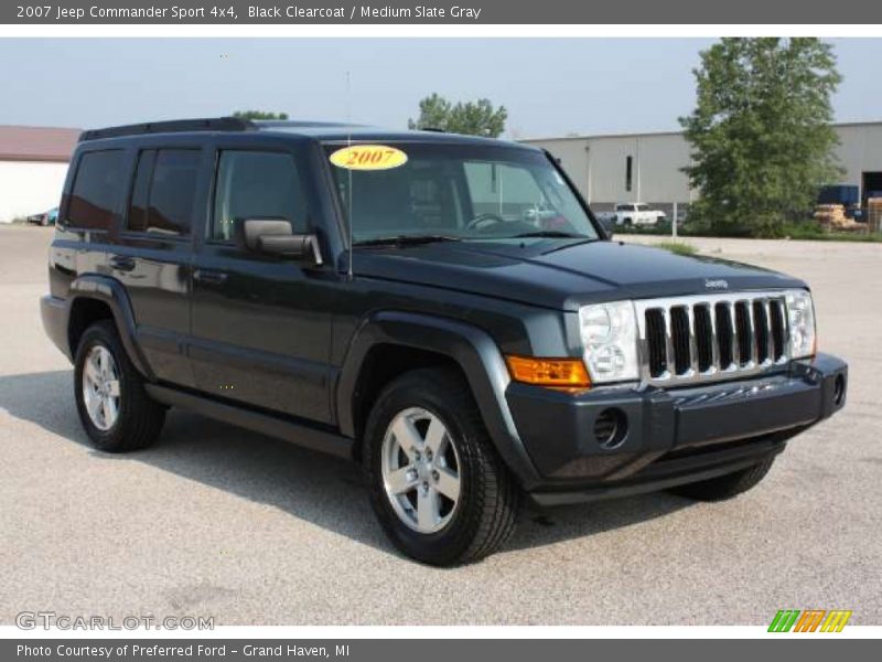 Black Clearcoat / Medium Slate Gray 2007 Jeep Commander Sport 4x4