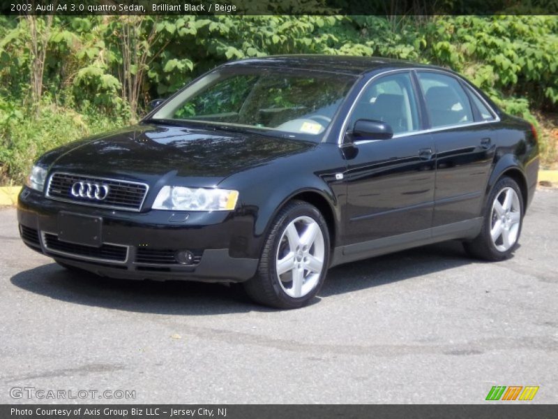 Brilliant Black / Beige 2003 Audi A4 3.0 quattro Sedan