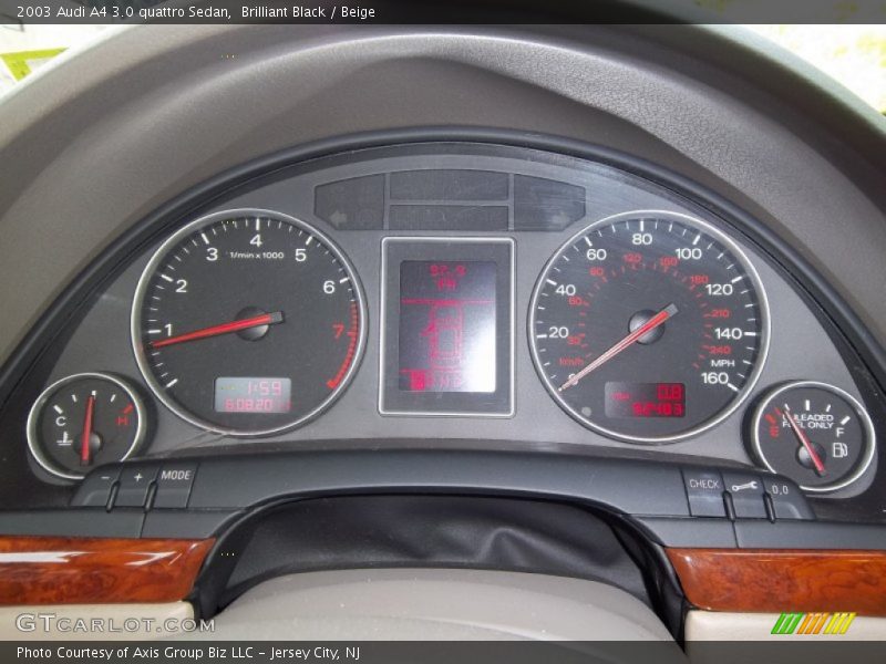 Brilliant Black / Beige 2003 Audi A4 3.0 quattro Sedan