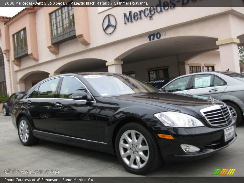 Majestic Black Metallic / Cashmere/Savanna 2008 Mercedes-Benz S 550 Sedan