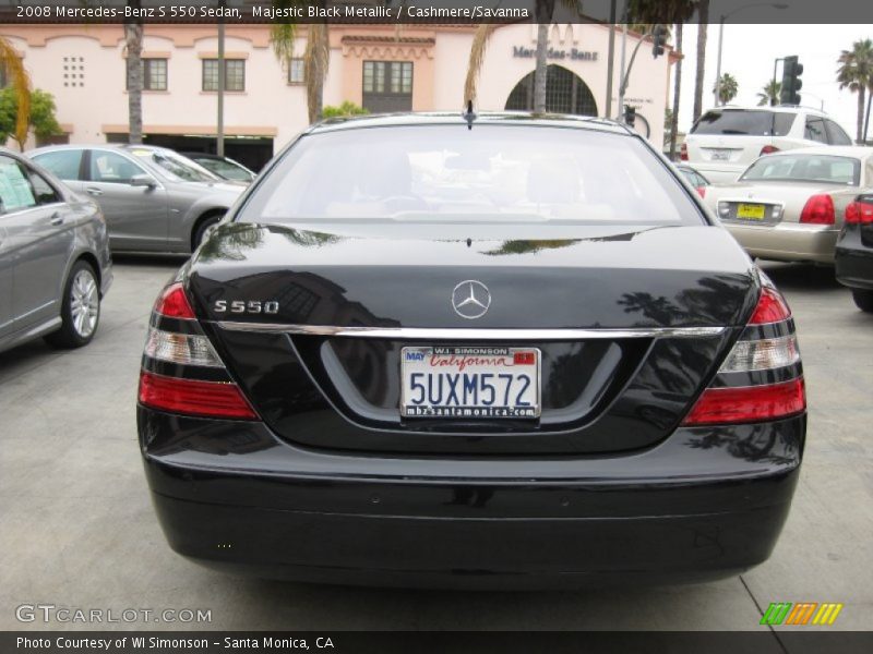 Majestic Black Metallic / Cashmere/Savanna 2008 Mercedes-Benz S 550 Sedan