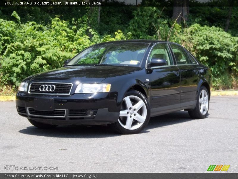 Brilliant Black / Beige 2003 Audi A4 3.0 quattro Sedan